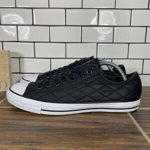 Converse Chuck Taylor All Star OX Womens Size 11.5 Shoes Black Quilted Sneaker